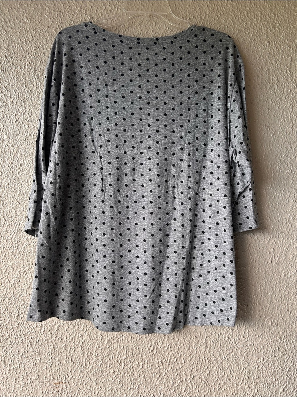 Sonoma Women's Gray Polka Dot Relaxed Tee 3/4 sleeves 1X like new - Picture 2 of 6